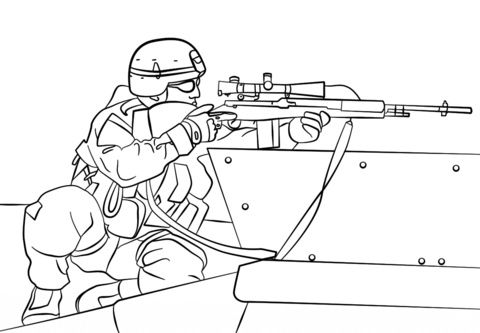 Army Sniper Coloring Page